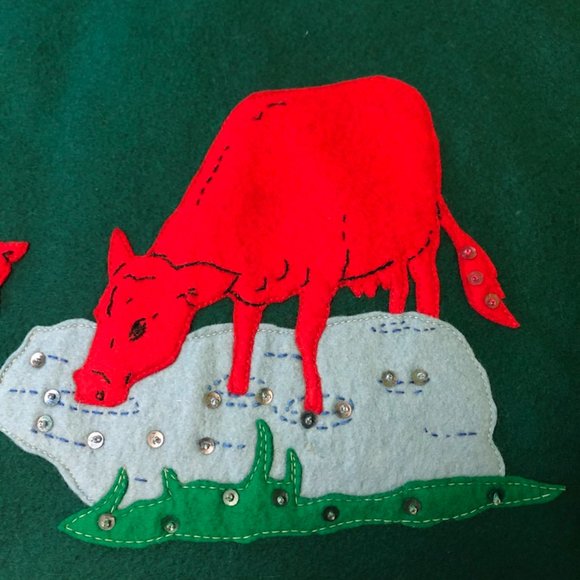 Real 50s wool felt circle skirt. Clean. Impeccable. - Picture 2 of 10